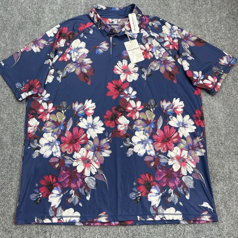 Tommy Bahama Island Zone Shirt Mens XLT Nightshade Botanical Stretch NEW W Tags